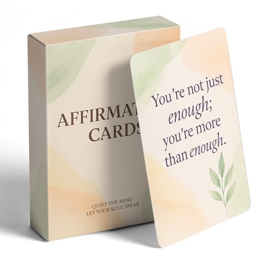 54 Badass Affirmation Cards for Women - Watercolor Minimalist Mindfulness Deck - Premium Cardstock Daily Motivational Quotes - Stress Relief & Self Empowerment Gift for Friend, Coworker - color: Watercolor