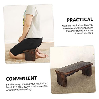 Abaodam Wood Meditation Stool for Zen Practice Non-Skid Kneeling Chair Cushion Portable Folding Buddhist Seat for Home and Tea Ceremony