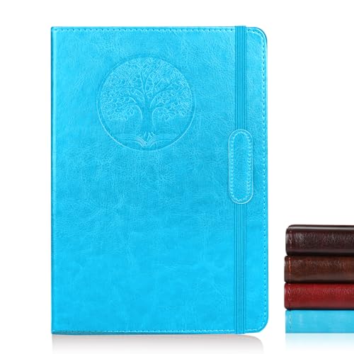 Journal for Women Men, Lined Journaling Notebooks A5 5.7X 8.3 in, Hardcover Leather Journal Diary 160 Pages, Journals for Writing, Travel, Business, Home & School (Blue) - color: Blue