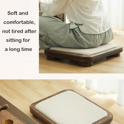 Kneeling Chair,Meditation Bench Kneeling Stool,Meditation Stool, Yoga Stool, Japanese Low Tatami Bench, Kneeling Tea Stool, Portable Meditation Stool, Japanese Style Cushion Stool for Living Room(Smal - size: Small
