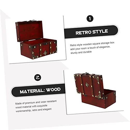 Retro Wooden Square Storage Box Delicate Jewelry Organizer Solid Sundries Storage for Living Room Bedroom Office Chic Design for Small Items