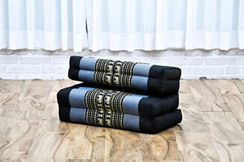 Leewadee Foldable Floor Mattress – 2 in 1 Floor Meditation Mat for Yoga and Relaxation, Seating Futon with Kapok - color: Sf15 - Blue