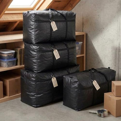 Multipurpose Extra Large Heavy Duty Storage Bags Duffle Bags for Space Saving Moving Storage (Black, 21Gal/81L - 2 Pack) - size: 21Gal/81L - 2 Pack