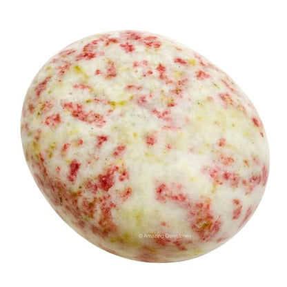 Amazing Gemstone Cinnabarite Crystals and Healing Stones - Large Palm Stone Crystals Piedra - Crystal for Good Luck, Balanced Positive Energy, Meditation - Unique Stocking Stuffers Gifts for Women - color: Cinnabarite