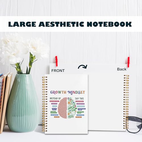 BearCake Growth Mindset Mental Health Journal, Mental Health Gifts, Therapy Journal for Mental Health, Therapy Notebook, Mental Health Journal for Women, Hardcover Spiral Notebook 5.5x8.3 - color: white-physiotherapy growth mindset