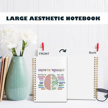 BearCake Growth Mindset Mental Health Journal, Mental Health Gifts, Therapy Journal for Mental Health, Therapy Notebook, Mental Health Journal for Women, Hardcover Spiral Notebook 5.5x8.3 - color: white-physiotherapy growth mindset