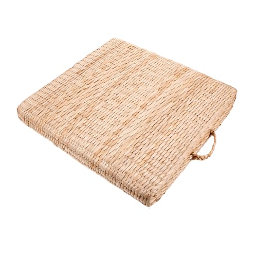 ABOOFAN Japanese Braided Meditation Cushion Straw Woven Floor Pillow for Yoga and Relaxation Supportive Seat Cushion for Adults for Meditation Picnics and Home Use