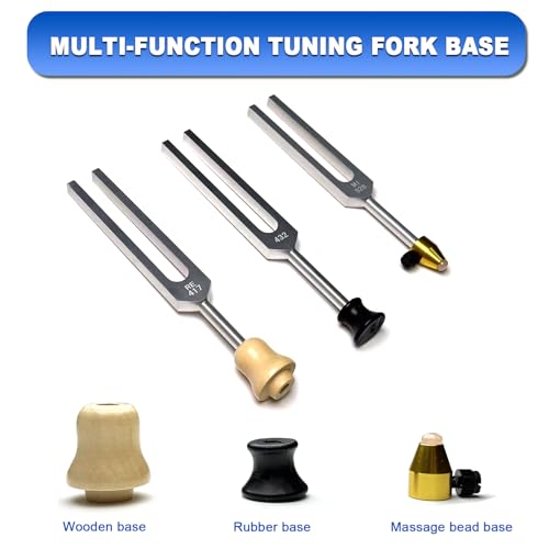 Solfeggio Tuning Forks Set, 10 pcs Unweighted Silver Solfeggio Tuning Forks, Aluminum Alloy with Tuning Fork Activator,2 Rubber Mallet, Cleaning Cloth and Exquisite Aluminum Box - size: Solfeggio 10 set Silver（(Upgraded)）