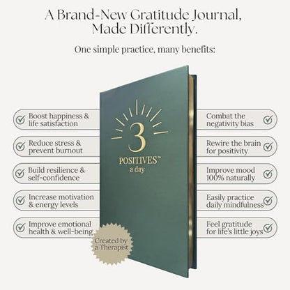3 Positives a Day™ – One-Year Journal for Daily Mindfulness, Gratitude & Happiness | Therapist-Created | Evidence-Based Practice with Weekly Well-Being Tips | Undated I Gratitude Journal Gifts for Women & Men 2026