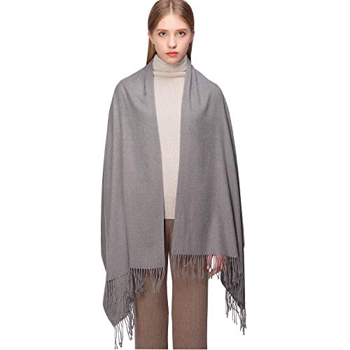 RIIQIICHY Women's Scarf Pashmina Shawls and Wraps for Evening Dress Bridesmaid Wedding Bridal Winter Warm Long Large Scarves - color: Gray