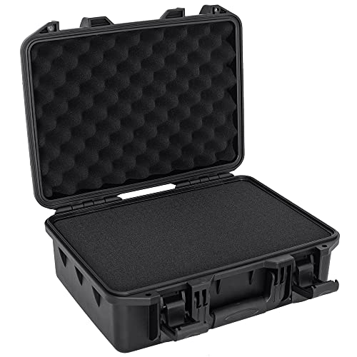 16.5 inch Hard Carrying Case,Shockproof Storage Box with Customizable Foam,Portable Protective Tool Box for Microphone,Recorder,Electronics,Tools,Cameras,Equipment and More,16.5"x12"x4.7" - size: 16.5"x12"x4.7"