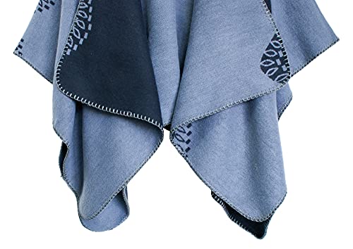 Urban CoCo Women's Color Block Shawl Wrap Open Front Poncho Cape - color: Series 28-grey