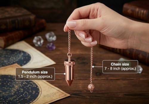 Pencil Design Openable Copper Pendulum for Reiki Healing, Dowsing & Chakra Balancing – Divination & Meditation Tool for Energy Cleansing - color: Pointed Pencil Design