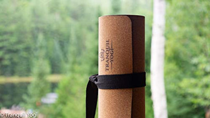 Natural Yoga and Exercise Mat - Excellent Grip and Joint Protection, Includes Carry Strap. - color: Cork - 5mm