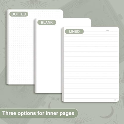 Lined Journal for Women Men, 192 Pages A5 Notebook Journal, Hardcover Notebook with 100Gsm Thick Pages, Leather Note Book for Writing, Travel, Business, Office, Prayer 5.7 x 8.3, Light Green - color: Light Green, style: Lined