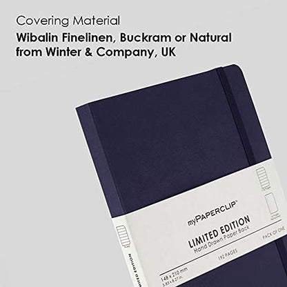 myPAPERCLIP Limited Edition A5 Ruled Notebook | 192 Pages, 100 GSM, Soft Cover, A5 (5.83 × 8.27 in) | Flat Lay | Bookmark & Elastic Closure | Aubergine - color: Aubergine, style: Ruled