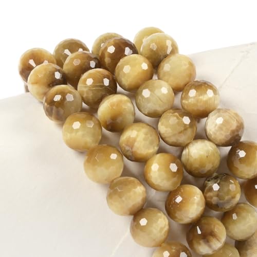 Justinstones Gemstone Crystals Chakra Beads Bracelet Crystal Healing 10mm Round Stretchable Bracelet for Her Gift - color: Faceted Heated Golden Tiger Eye