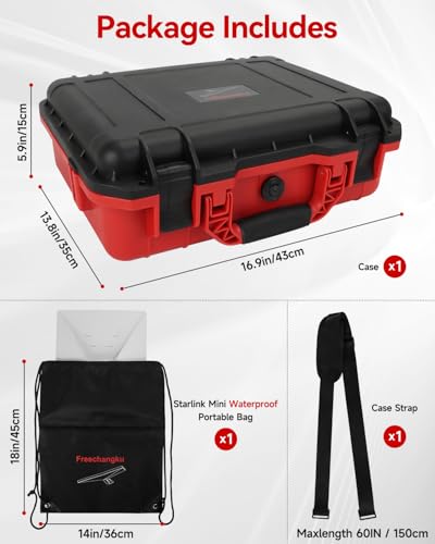 Freechangku For Starlink Mini Case Waterproof Hard Case Starlink Dishes Travel Protective Kit,Waterproof Storage Box Carrying Bag Dish Starlink Accessories Organizer
