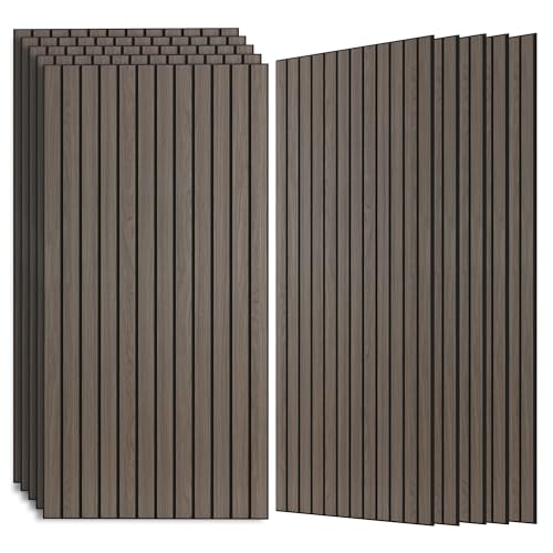 Wood Veneer Sound Panels, 10 Pack 47.2”x23.6” Wall Panels, Decorative Acoustic Panels for Walls, for Office,Home Theater,Studio,Living Room, Walnut(Mitred) - color: Mitred Walnut, size: 10 PACK