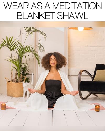 likemary Pashmina Shawls and Wraps - Large Merino Wool Blanket Scarf for Women - Handmade Travel, Meditation & Festival Wrap - color: Cream 40" X 80"