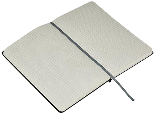 Amazon Basics Classic Grid Notebook for Writing and Note Taking, Hardcover, Graph Ruled, 240 Pages, 5" x 8.25", Black - size: 1 Pack, style: Grid