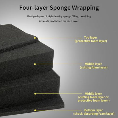 Portable Hard Case - Waterproof Carrying Case,with DIY Foam,Medium,12.8 * 11.6 * 4.7 inch - size: Medium
