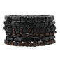 MILAKOO Mens Beaded Bracelets Tribal Wooden Elastic Adjustable Prayer Beads Wrap Cuff for Women - color: G: 6pcs