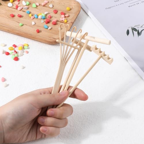 4 Pack Miniature Tabletop Rock Sand Zen Garden Accessories, Mini Zen Garden Rake Tools, Zen Sand Garden Rake Set, Small Rakes for Garden Beds, Mini Sand Stamp Rakes for Home Gift Garden Decor - style: 4Pcs