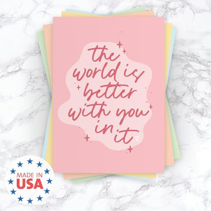 Mental Health Quote Encouraging Cards / 10 Positivity Note Cards With White Envelopes / 5" x 7" Colorful Pastel Encouragement Greeting Card Set / 5 Everyday Motivational Designs / Made In The USA - color: Pastel Mental Health Quotes