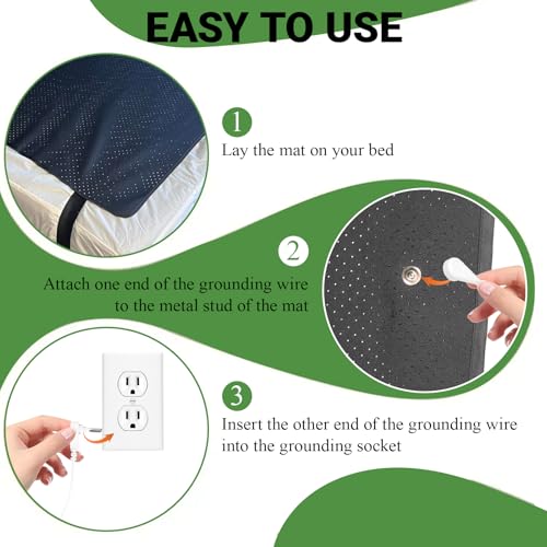 NIULAFR Grounding Mat for Bed, King Size Earth Connected Conductive Grounding Mattress Pad for Better Sleep, Reduce Stress, Improve Health - size: King - 54"x78"