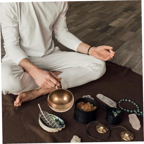 Handmade Singing Bowl Set Meditation Tool with Mallet and Gasket for Yoga Relaxation Music Therapy Portable Lightweight Sound Bowl for Mindfulness and Chakra Healing