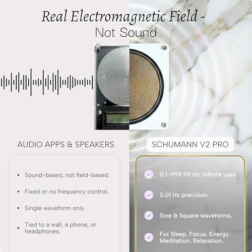 The Schumann Frequency Generator for Healing V2 Pro, 0.1-999.99 Hz Adjustable Schumann Resonance Generator Device for Sleep, Wellness & Meditation, USB-C Rechargeable, Portable Natural Therapy Machine - size: V2 Pro
