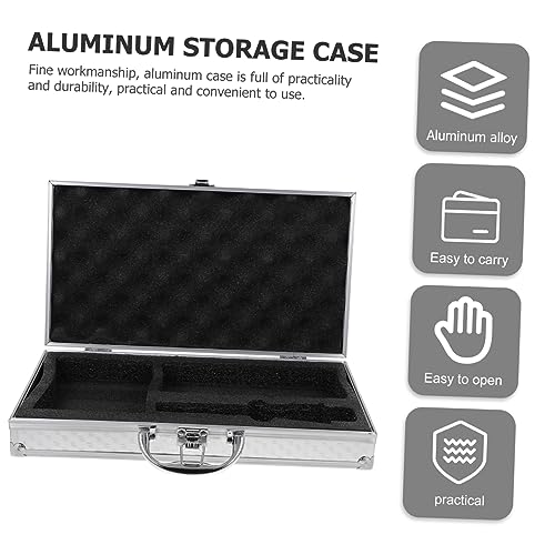 Aluminum Tool Box Multi-Functional Portable Hard Case for Equipment Storage Small Size Sturdy Aluminum Alloy Locking Briefcase for Travel and DJ Gear