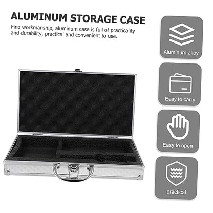 Aluminum Tool Box Multi-Functional Portable Hard Case for Equipment Storage Small Size Sturdy Aluminum Alloy Locking Briefcase for Travel and DJ Gear
