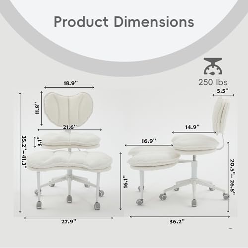 Meditation Chair with Wheels, Ergonomic Criss Cross Chair, Adjustable ADHD Floor Sitting Chair, Swivel Cross Legged Office Chair with High Back, Kneeling Posture Chair, Comfortable Fabric（Beige） - color: （fabric）beige