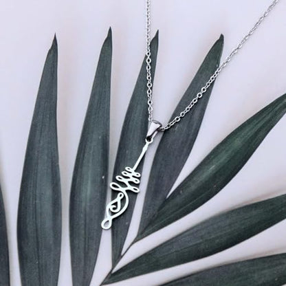 Unalome Flower Necklace Spiritual Symbol Pendant Necklace Meditation Jewelry - style: spiritual necklace