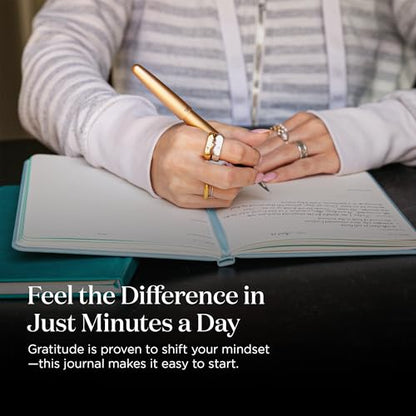 Ink+Volt Daily Gratitude Journal for Women & Men, Original Design with Inspirational Quotes, Grateful Journal for Happiness, Mindfulness, Affirmations & Reflection - 6x8.5 in, Peacock - color: Peacock