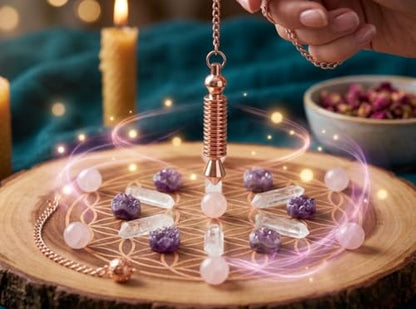 Copper Metal 16 Ring Pointed Cone Balanced Weight Healing Dowsing Divination Reiki Pendulum - color: 16 Ring Pointed Copper Metal Pendulum