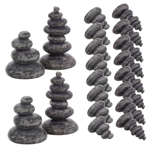 Kisangel 20pcs Zen Balancing Stones Handmade Stacked Rock Statues for Japanese Meditation Garden Decor and Easy to Clean Designs