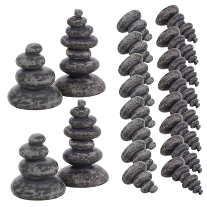 Kisangel 20pcs Zen Balancing Stones Handmade Stacked Rock Statues for Japanese Meditation Garden Decor and Easy to Clean Designs
