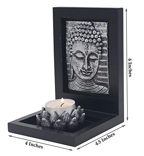 DharmaObjects Tabletop Zen Garden Tea Light Candle Holder Gift & Home Decor (Buddha)