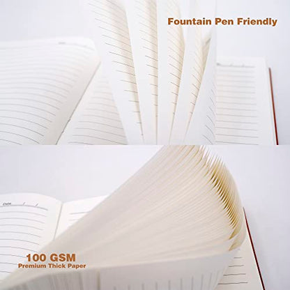 Large Lined Notebook Journal for Writing, Soft Faux Leather Cover, 100GSM Papers, 320 Pages, A4 8.4x11.4 inches Note Book for Work Men Business (Brown,Ruled) - color: Brown,Ruled