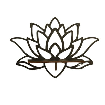 1pcs new Home Lotus Wood Shelf Black Corner Shelf Display Stand Crystal Stone Essential Oil Wall Organizer Room Decors Aesthetic Home Decor Home Decoration Gift