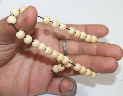 IS4A White Tulsi Beads Sumarni Bracelet Elastic Barcelet 27+1 8mm Holy Tulsi Beads Mala Rosray