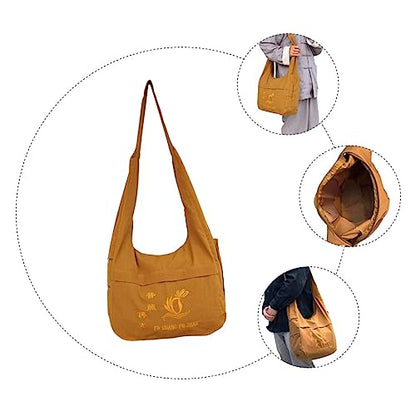 NOLITOY Buddhist Monk Sling Bag Ethnic Style Cotton Canvas Backpack for Meditation and Travel Water-Resistant Adjustable Strap and Spacious Storage