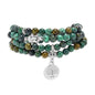 Tree of Life Charm Bracelet or Necklace - 108 Buddha Beads, Handmade Mala Meditation Jewelry, Prayer Beads for Yoga - style: African Turquoise