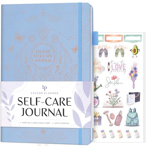 Legend Self-Care Journal – Guided Daily Reflection Journal to Support Mental & Physical Health – Daily Mood, Meditation & Personal Development Notebook – 7.1x10.5”, Lasts 3 Months (Periwinkle Gold) - color: Periwinkle Gold