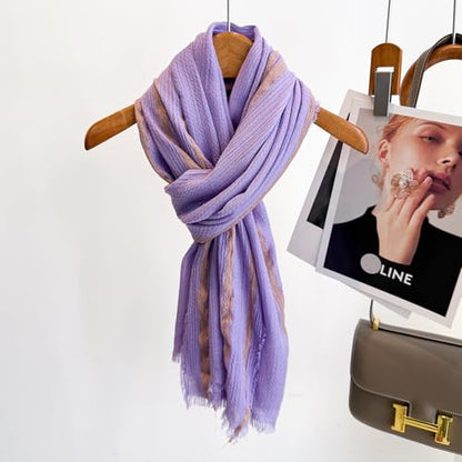 WINCESS.YU Women Gradient Scarf Long Shawls and Wraps Fashion Plain Pashmina Formal Scarf - color: Lx92-light Purple