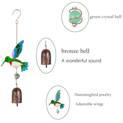 Wind Chimes,Humingbird Patio Decor,Outdoor Decor,Garden Decor,Window Hanging,Aluminum Bell