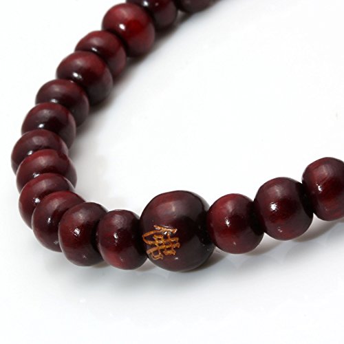 5mm Wood Beaded Bracelet Buddha Bracelet Elastic 6" - color: Red 1, size: 6mm